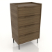 3d model Chest of drawers 600 mm high (lightened ash walnut) - preview