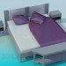 3d model Bed, dresser drawers and in the set - preview