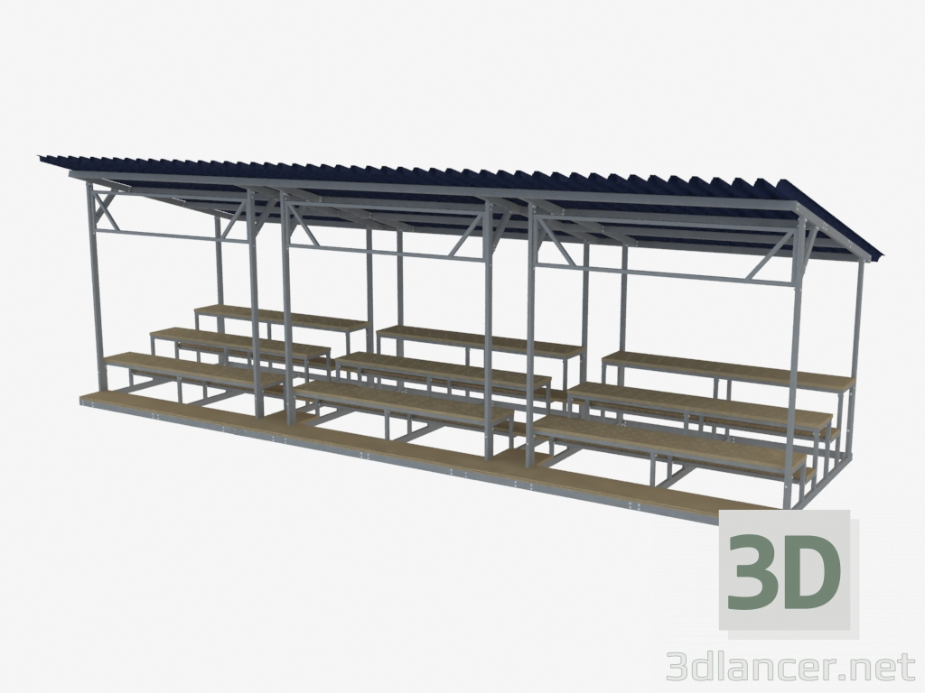 3D Modell Zuschauertribüne (54 Plätze) (7929) - Vorschau