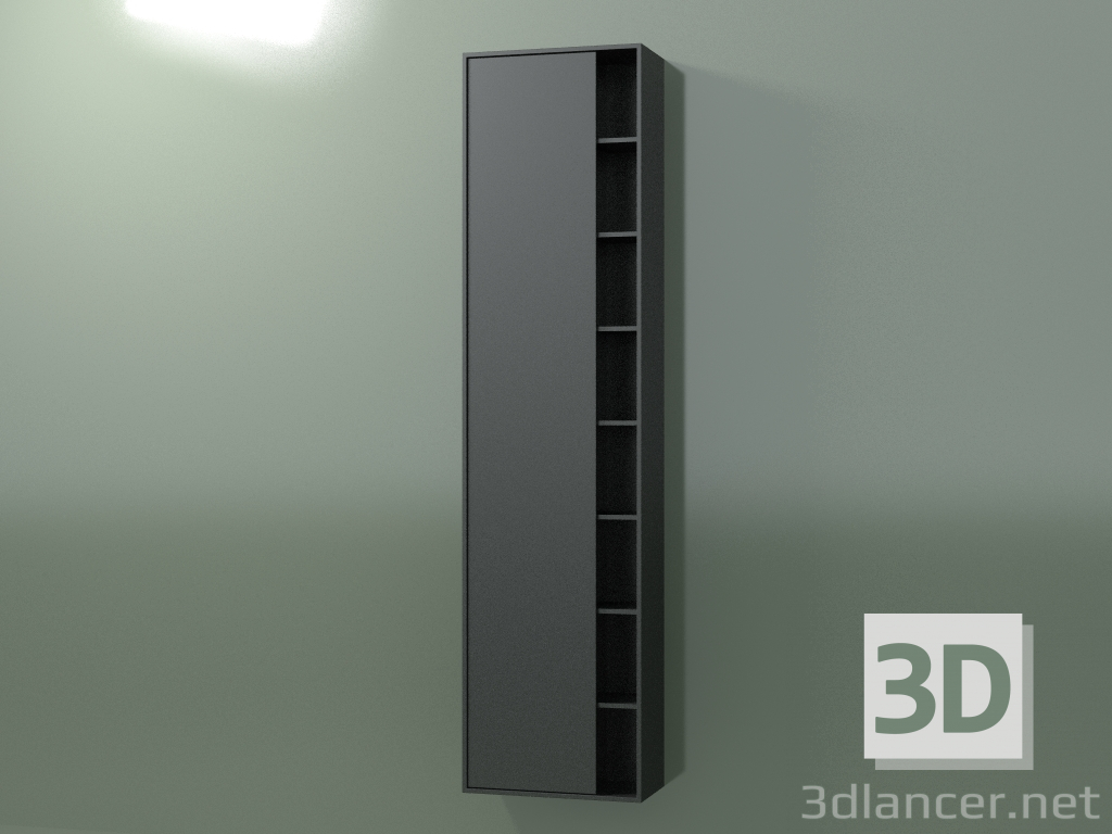 3d model Armario de pared con 1 puerta izquierda (8CUCFCS01, Deep Nocturne C38, L 48, P 24, H 192 cm) - vista previa