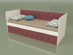 Sofá cama para adolescentes com 1 gaveta (bordeaux)