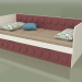 modèle 3D Canapé-lit pour ados avec 1 tiroir (Bordeaux) - preview