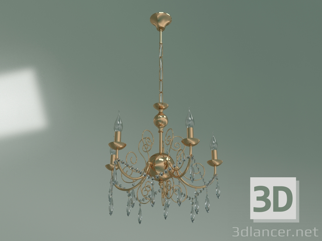 3D Modell Kronleuchter 10094-5 (gold-transparenter Strotskis-Kristall) - Vorschau