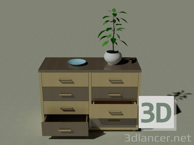 planta de aparador 3D modelo Compro - render