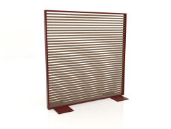 Partition made of artificial wood and aluminum 150x150 (Teak, Wine red)