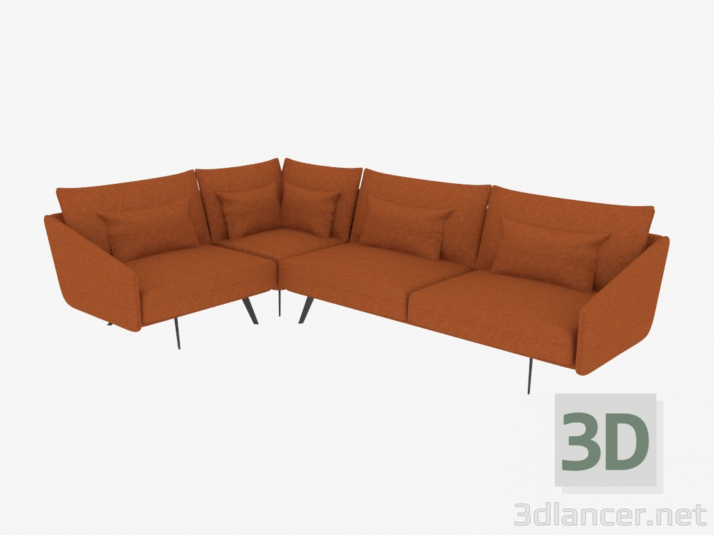 3D modeli Köşe kanepe (HSID HM HA) - önizleme