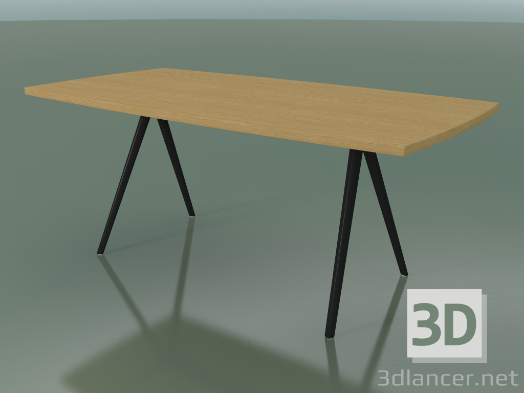 modello 3D Tavolo a forma di sapone 5432 (H 74 - 90x180 cm, gambe 150 °, impiallacciato rovere naturale L22, V4 - anteprima