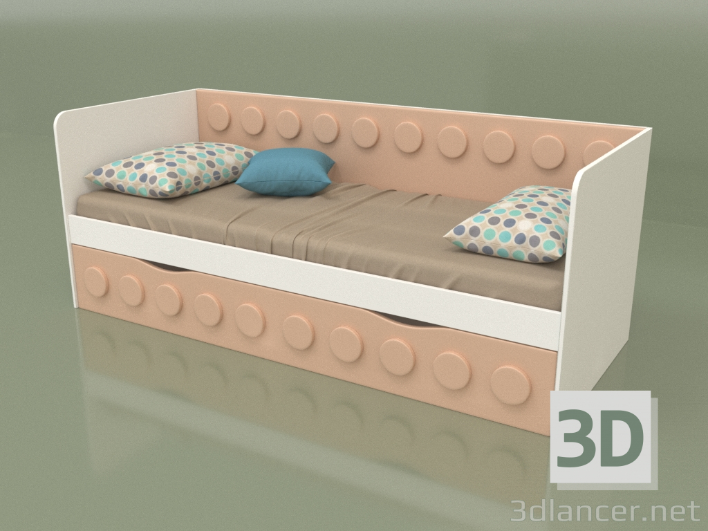 Modelo 3d Sofá cama para adolescentes com 1 gaveta (Gengibre) - preview