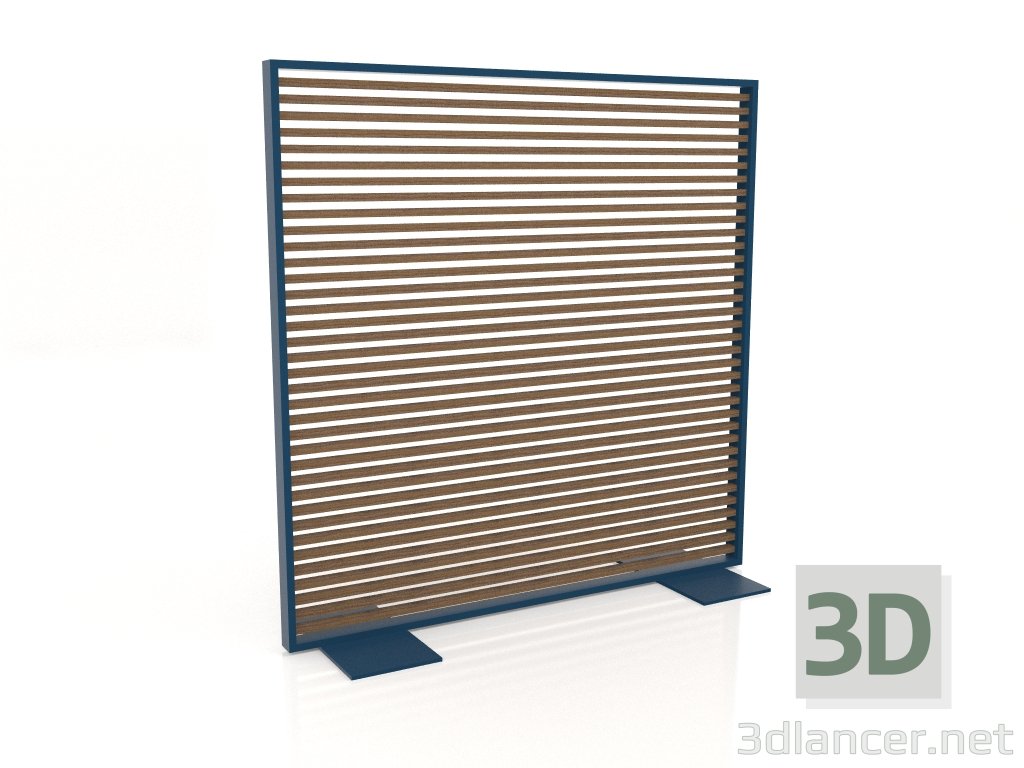 3d model Tabique de madera artificial y aluminio 150x150 (Teca, Azul grisáceo) - vista previa
