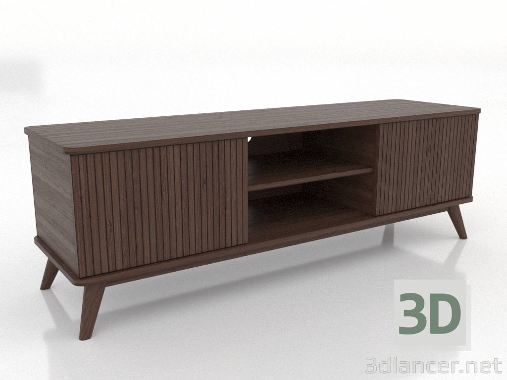 modello 3D Mobile TV OPEN 1500 mm (noce scuro) - anteprima modello 3D Mobile TV OPEN 1500 mm (noce scuro) - anteprima