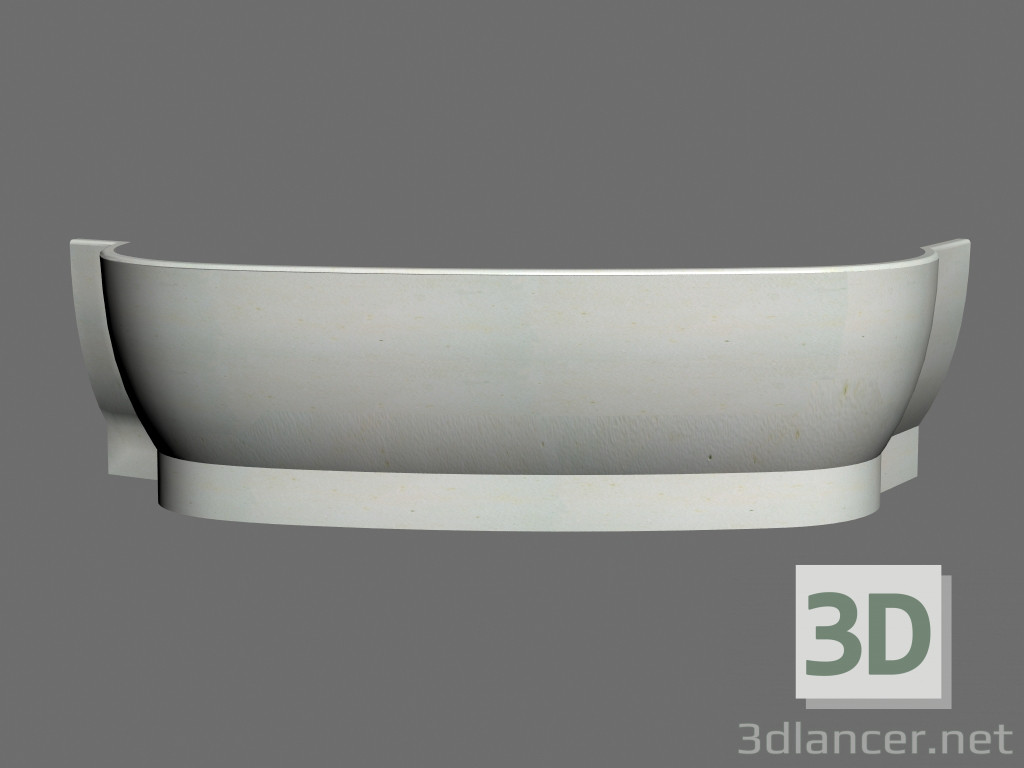 3D Modell Panel für asymmetrische Badewannen LoveStory (L) - Vorschau