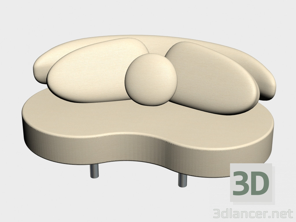 modèle 3D Canapé-lit double Schengen - preview