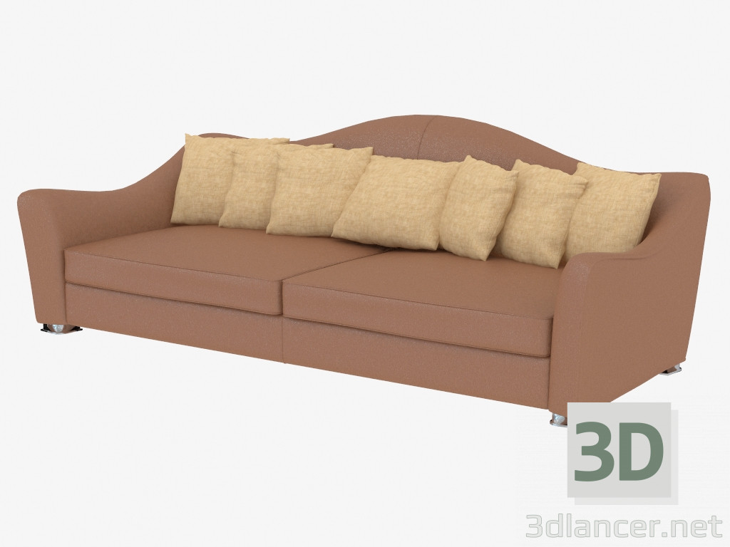 3d model Sofá de cuero Triple Lester - vista previa