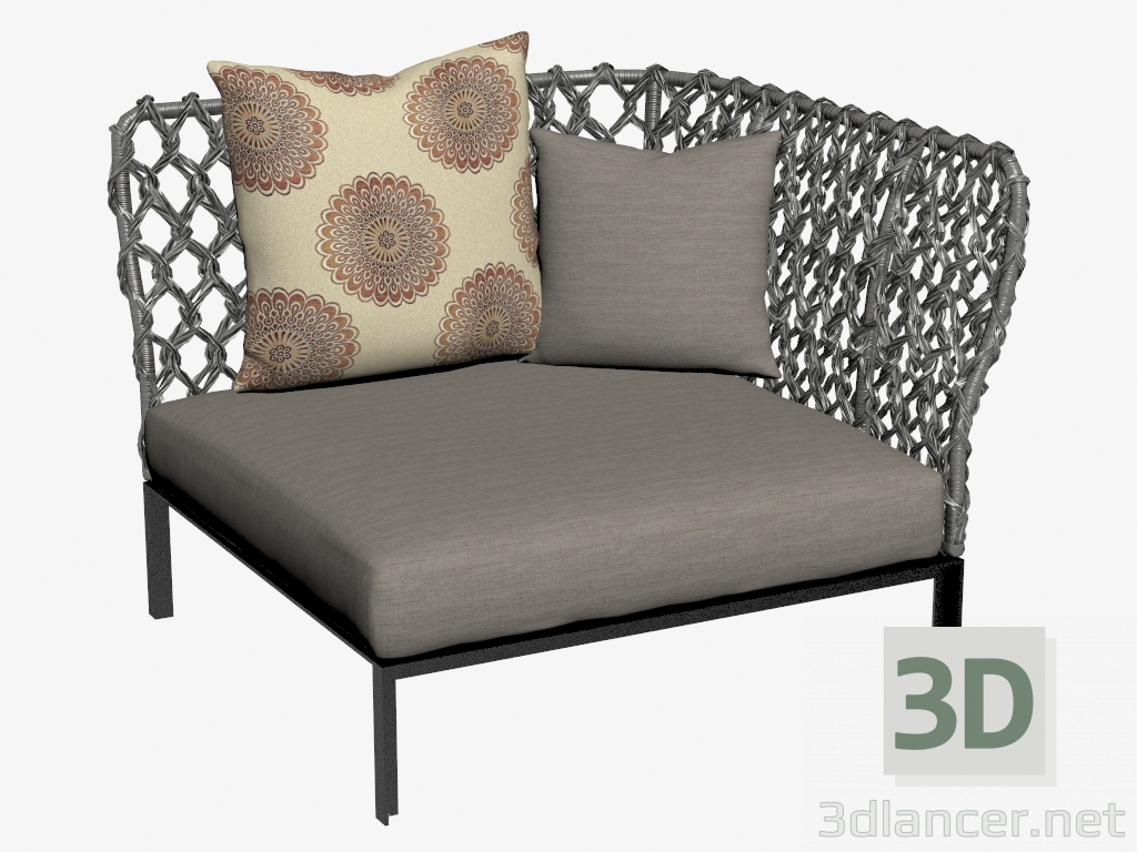 3 डी मॉडल एकल कोने के कुर्सी 1 - पूर्वावलोकन