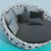 3D modeli Yuvarlak kanepe - önizleme