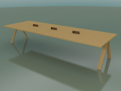 Tavolo con piano da ufficio 5007 (H 74 - 390 x 135 cm, rovere naturale, composizione 2)