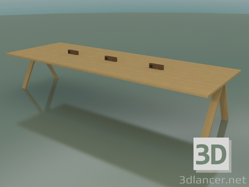 3D Modell Tisch mit Büroarbeitsplatte 5007 (H 74 - 390 x 135 cm, natürliche Eiche, Zusammensetzung 2) - Vorschau