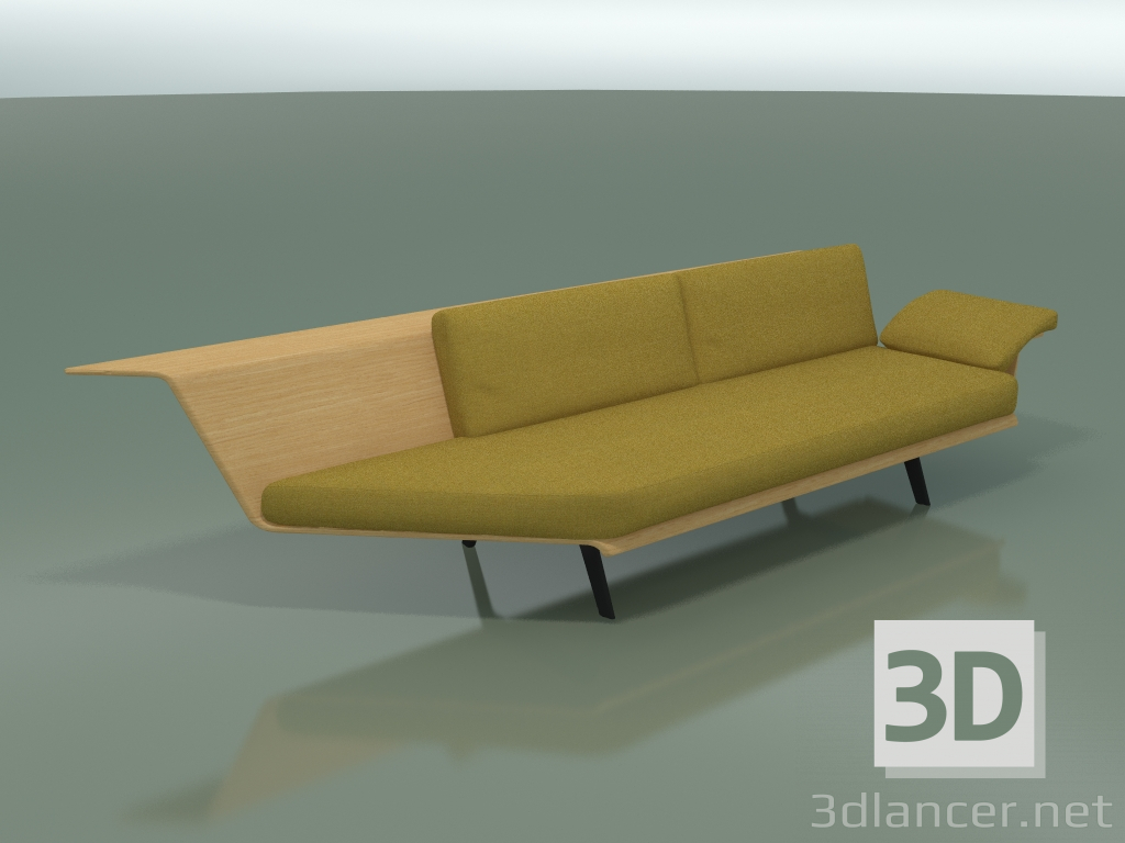 3D Modell Modul eckige Doppel Lounge 4407 (90 ° rechts, natürliche Eiche) - Vorschau