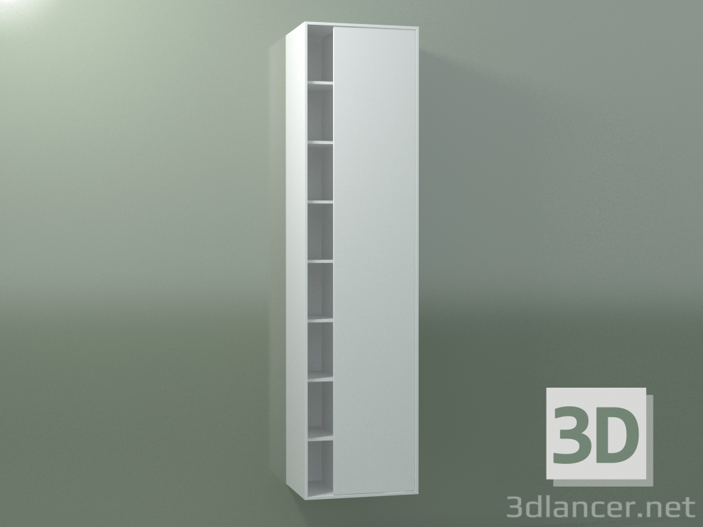 3d model Armario de pared con 1 puerta derecha (8CUCFDD01, Glacier White C01, L 48, P 36, H 192 cm) - vista previa