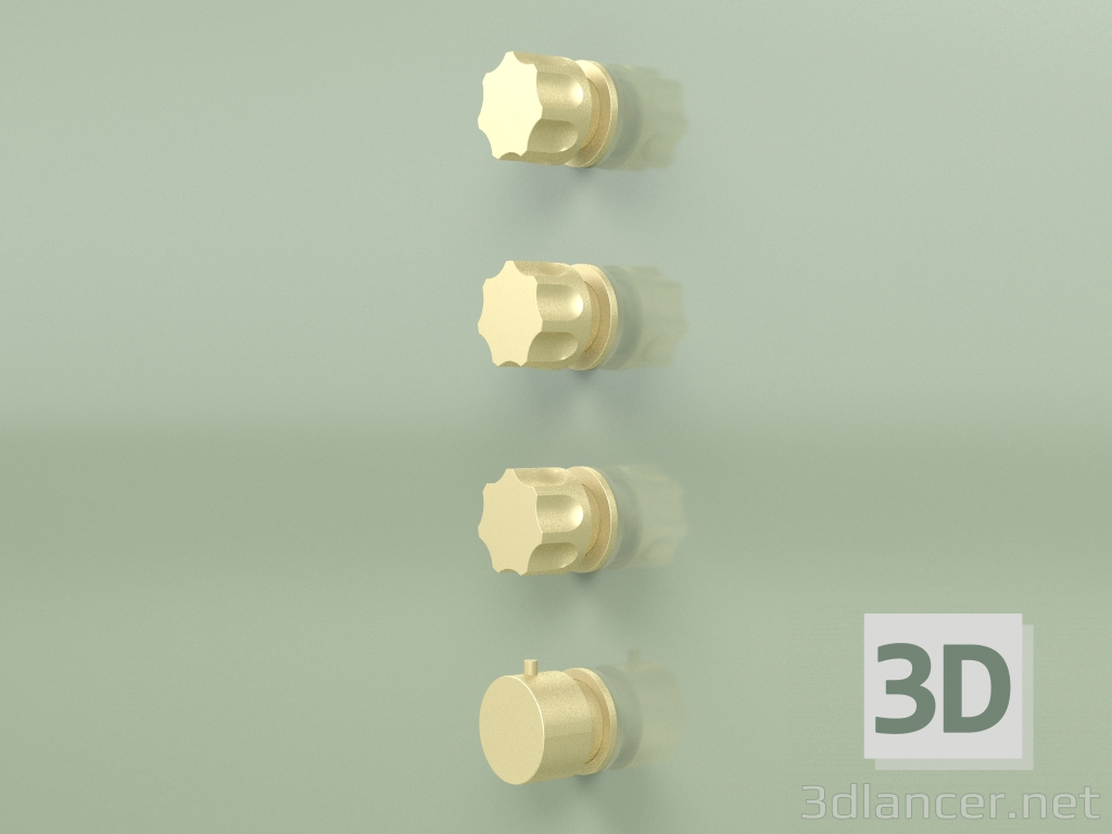 3d model Thermostatic mixer set with 3 shut-off valves (17 50 0, OC) - preview