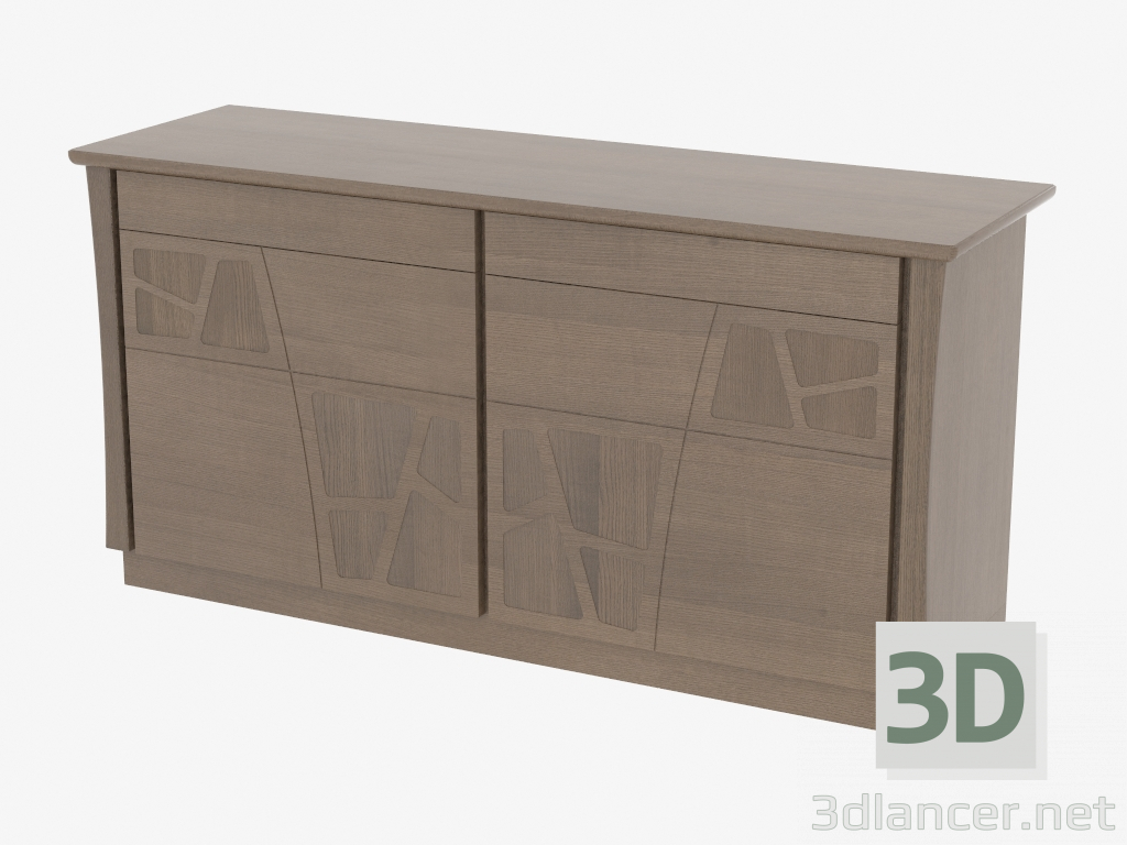 modello 3D porta a buffet 2 con 2 cassetti zoccolo CR2MOLZ - anteprima