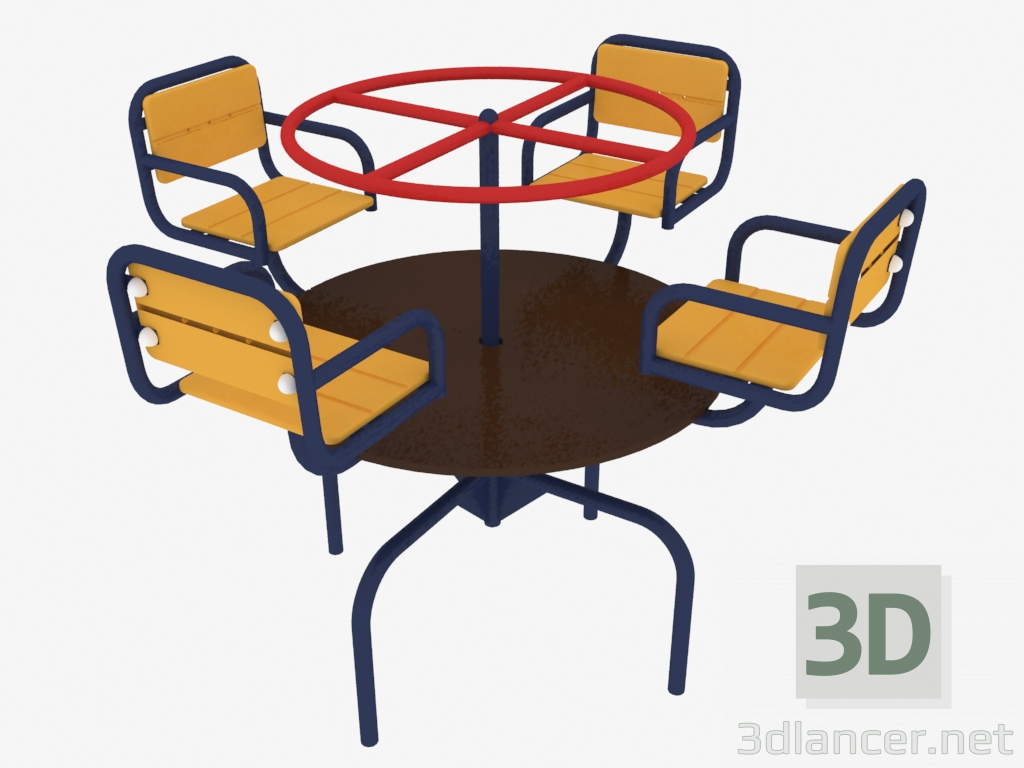 modèle 3D Carrousel d'aire de jeux pour enfants (6505) - preview