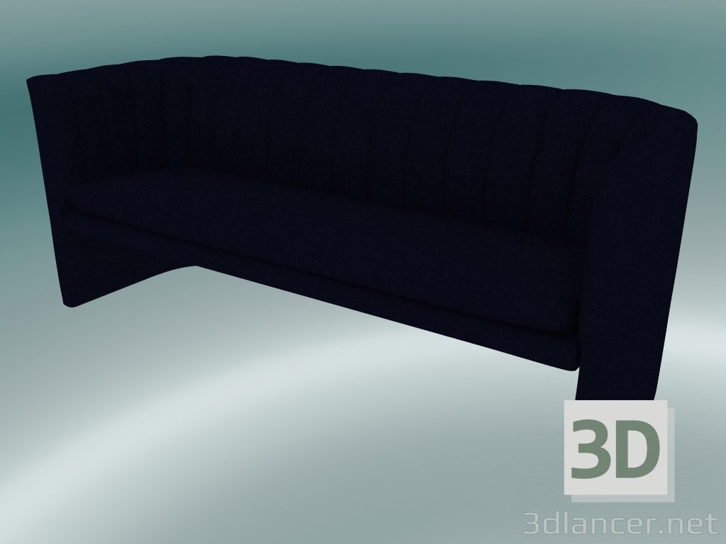 Modelo 3d Preguiçoso triplo do sofá (SC26, H 75cm, 185x65cm, veludo 9 meia-noite) - preview