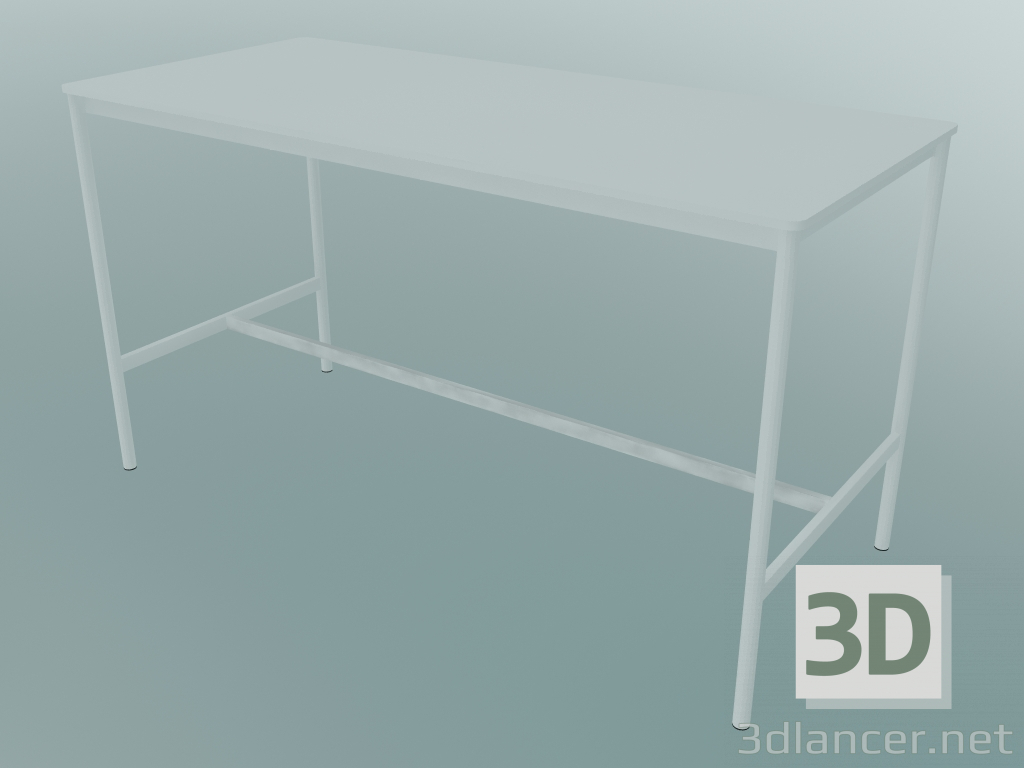 modello 3D Tavolo rettangolare Base alto 85x190x105 (bianco) - anteprima