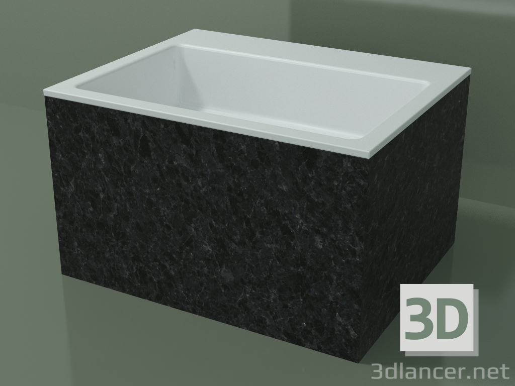 3D modeli Tezgah üstü lavabo (01R132302, Nero Assoluto M03, L 60, P 48, H 36 cm) - önizleme