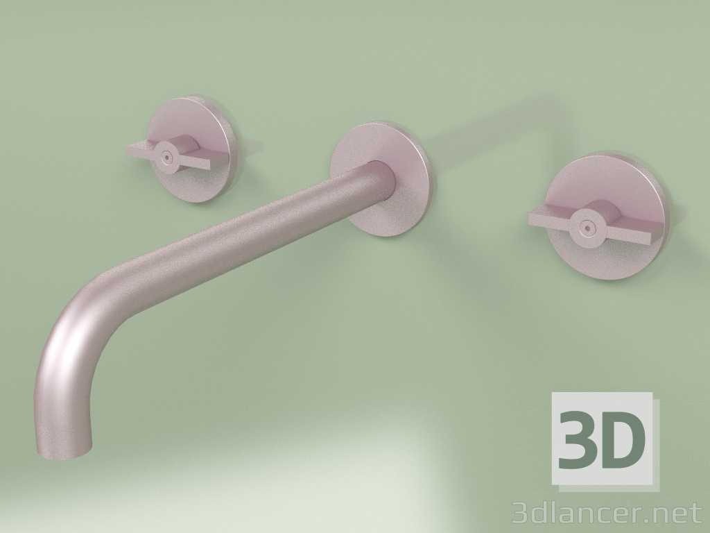 modello 3D Set da parete di 2 miscelatori separati con bocca (19 11 V, OR) - anteprima