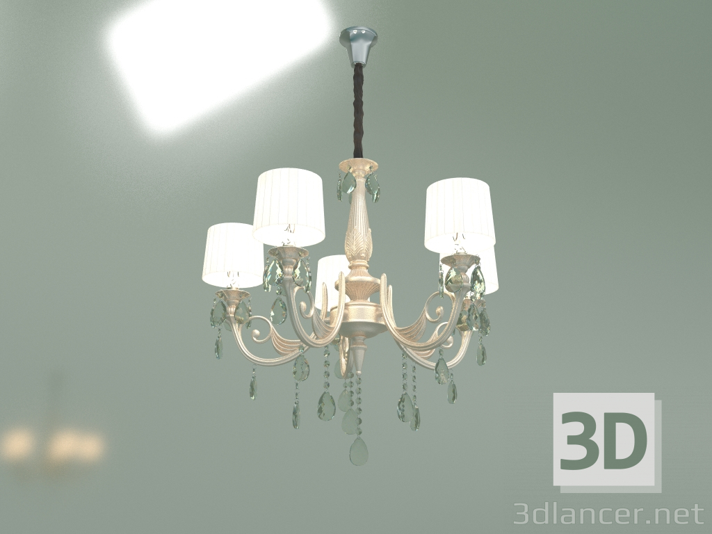 3d model Pendant chandelier 10098-5 (silver-tinted crystal) - preview