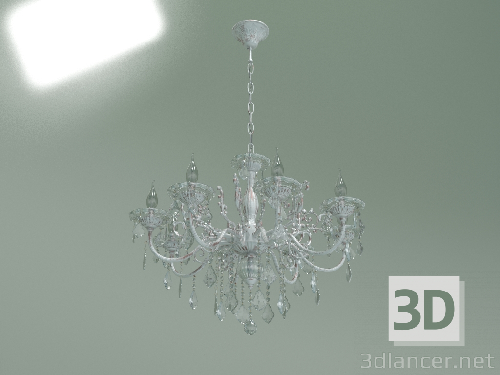 3d model Pendant chandelier 3281-8 (white with gold-tinted Strotskis crystal) - preview
