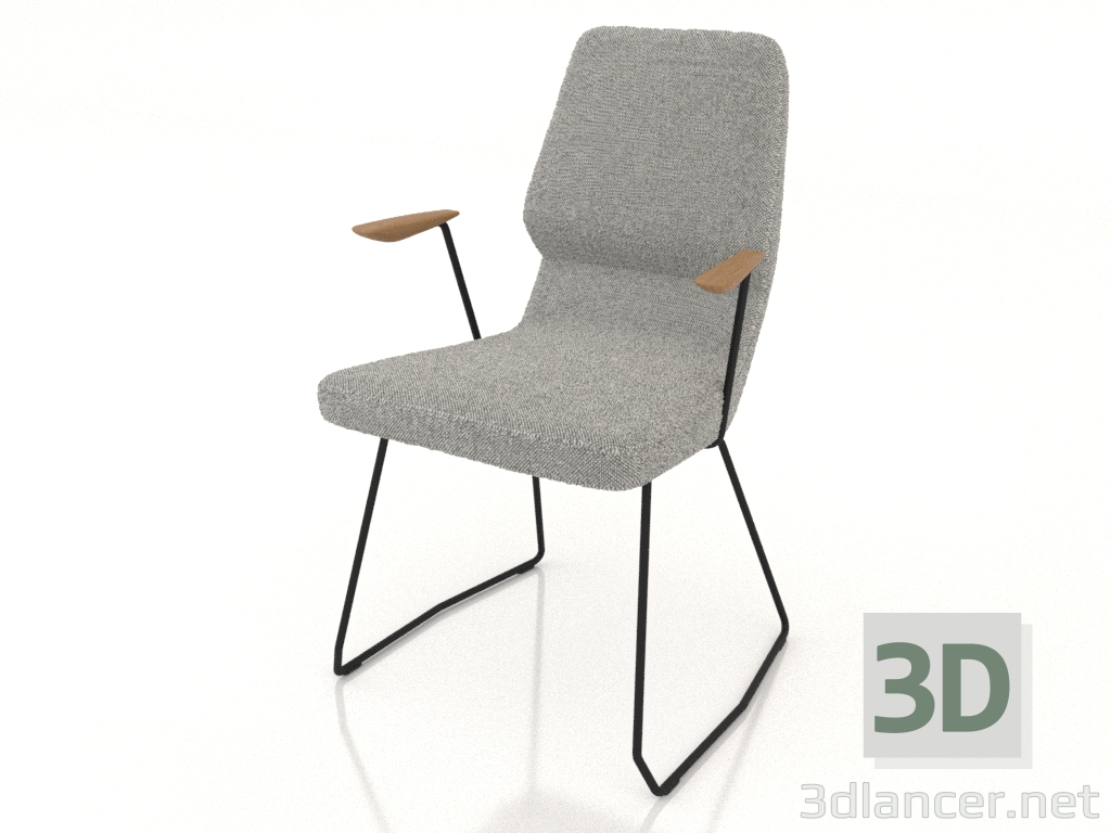 3 डी मॉडल आर्मरेस्ट के साथ D12 मिमी स्लाइड पर कुर्सी - पूर्वावलोकन