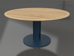 Tavolo da pranzo Ø150 (Blu grigio, legno di Iroko)