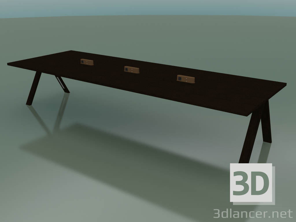 modello 3D Tavolo con piano da ufficio 5007 (H 74 - 390 x 135 cm, wengè, composizione 2) - anteprima