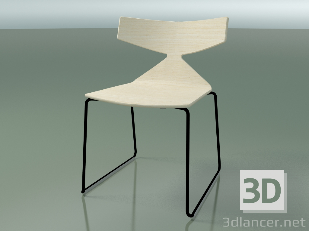 3d model Stackable chair 3702 (on a sled, White, V39) - preview