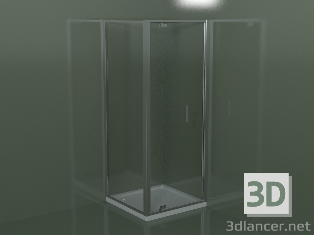 modello 3D Cabina doccia GA + GF in telaio con porta a battente - anteprima
