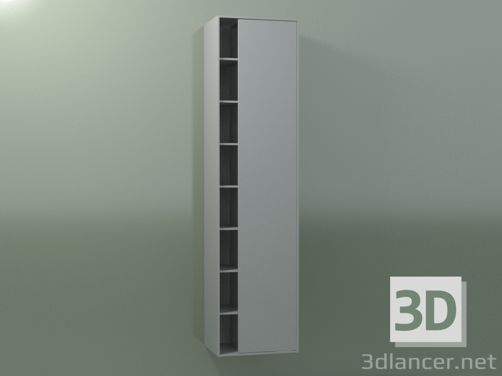 3d model Armario de pared con 1 puerta derecha (8CUCFDD01, Silver Grey C35, L 48, P 36, H 192 cm) - vista previa
