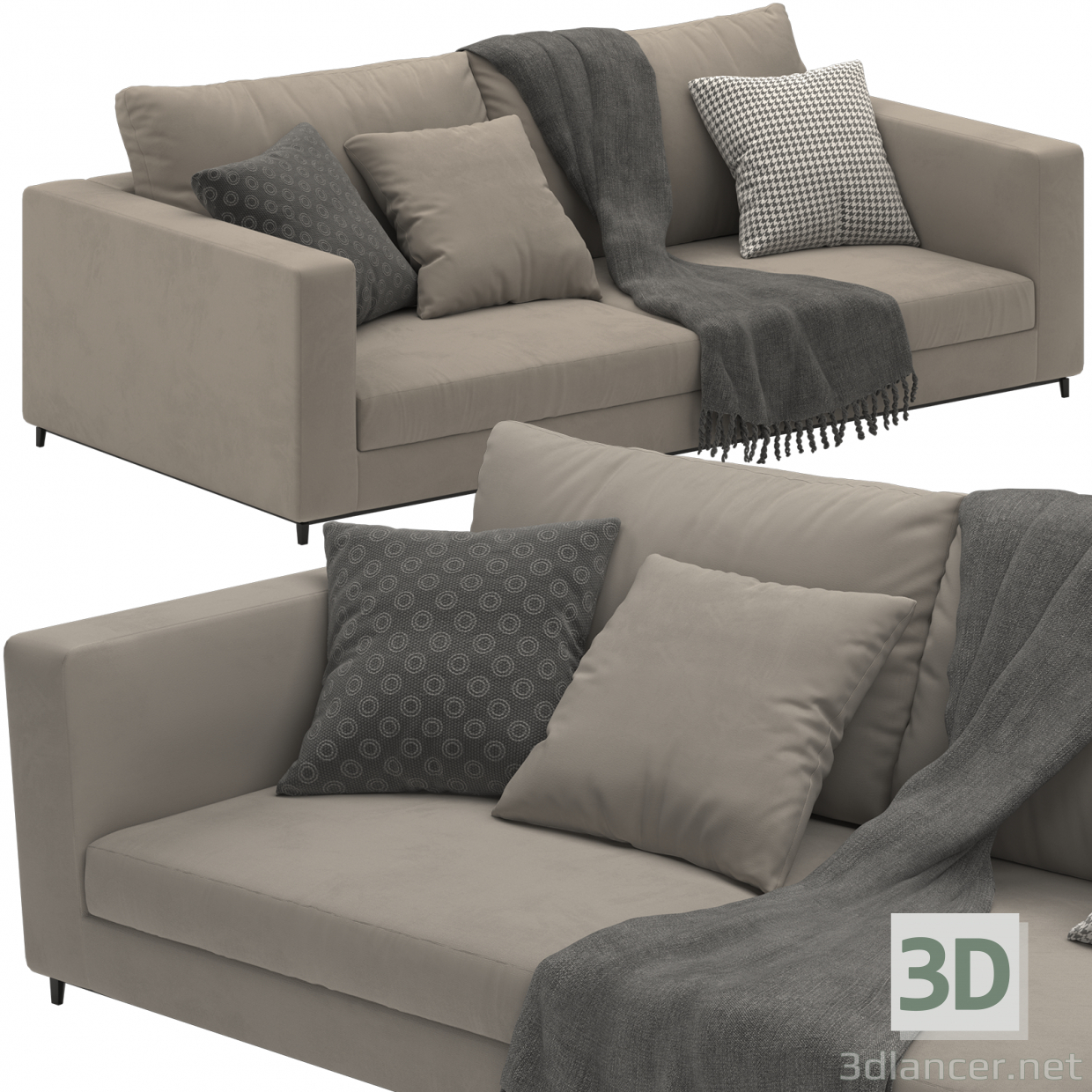3d Andersen Minotti Sofa model buy - render