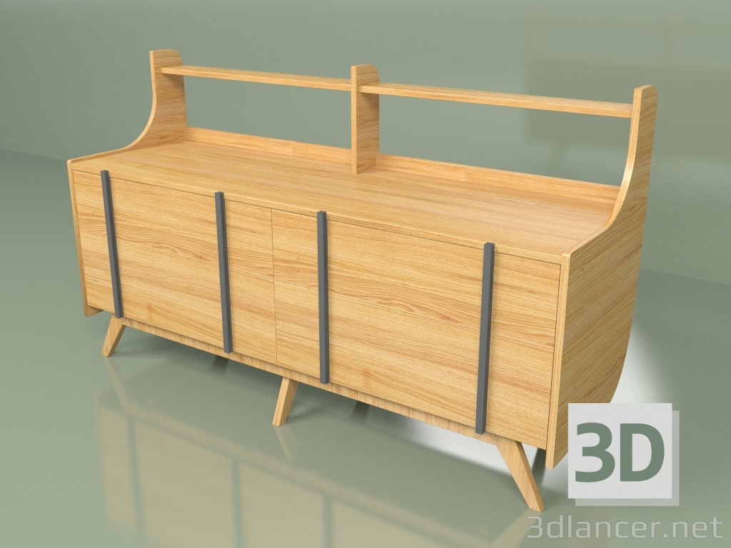 3D Modell Kommode Woonted (dunkelgrau) - Vorschau