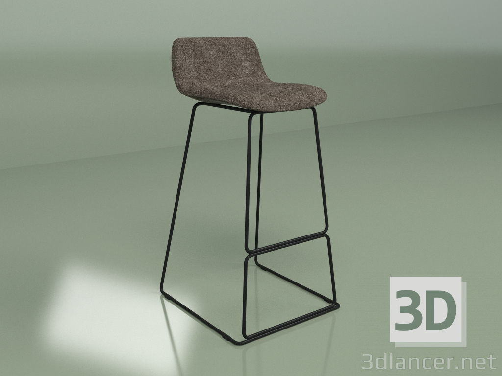 3d модель Барный стул Neo с мягкой обивкой (черный, серый) – превью