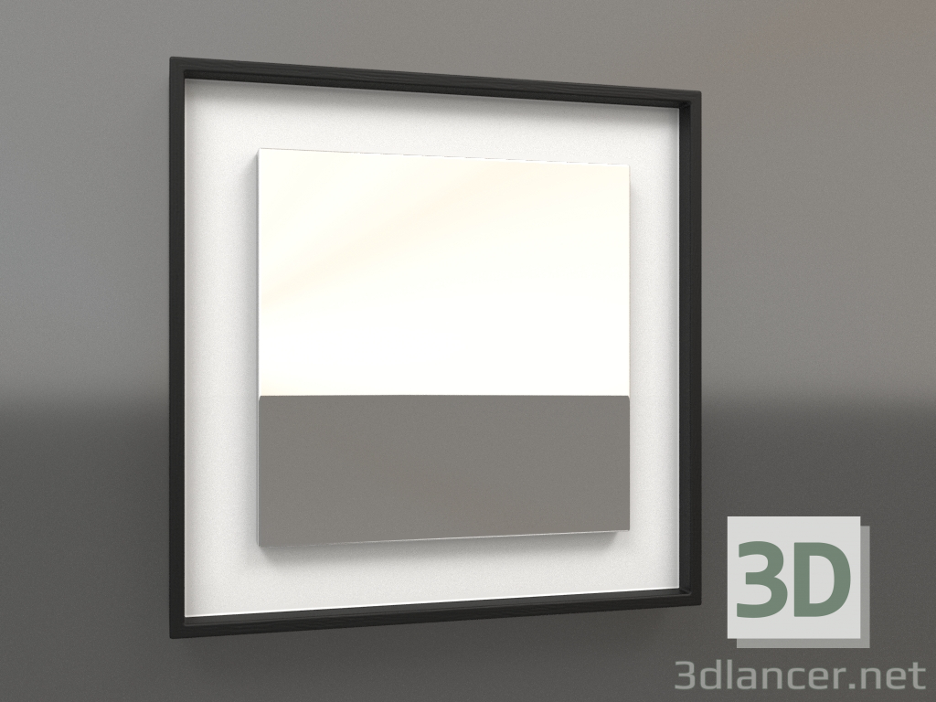 modello 3D Specchio ZL 18 (400x400, bianco, legno nero) - anteprima