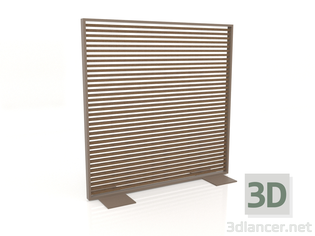 3d model Tabique de madera artificial y aluminio 150x150 (Teca, Bronce) - vista previa