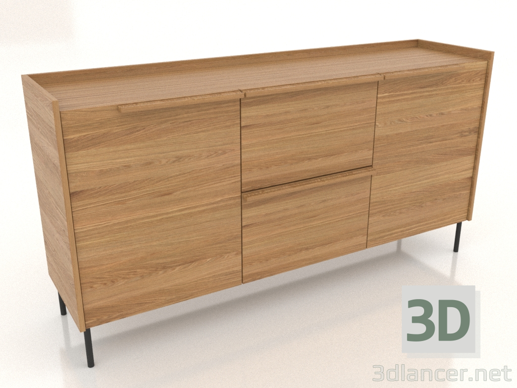 3D modeli Çekmeceli dolap büyük 1600 mm (doğal meşe) - önizleme