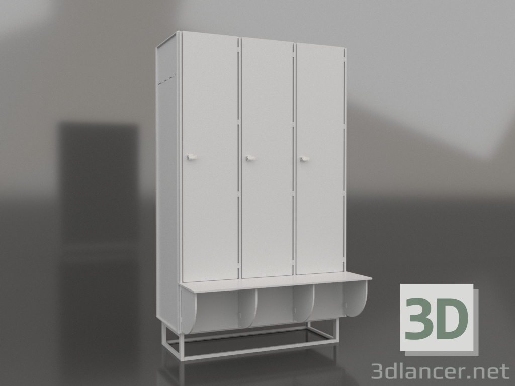 3d модель Шафа для роздягальні односекційна з лавою ЛК-410 ШГС-1-СК – превью 3d модель Шафа для роздягальні односекційна з лавою ЛК-410 ШГС-1-СК – превью
