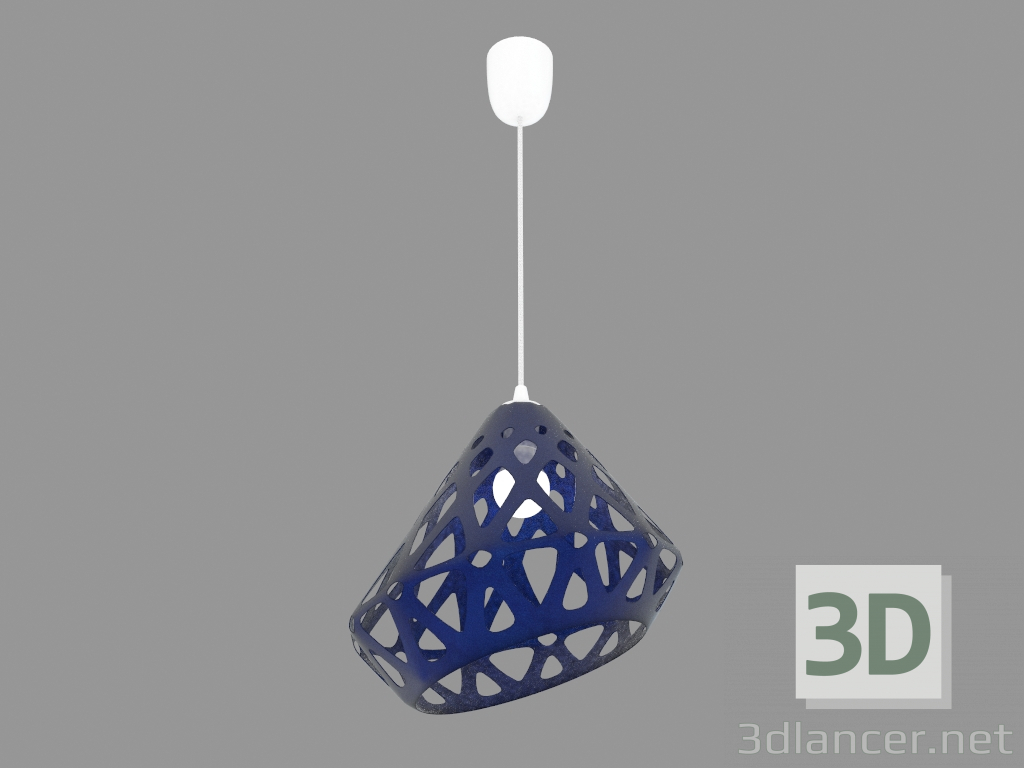 3D modeli Lamba asılı (mavi drk ışık) - önizleme