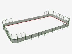 Terrain de hockey (contreplaqué, filet derrière le but 23x12) (7931)