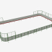 3d model Hockey court (plywood, net behind goal 23x12) (7931) - preview