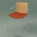 Modelo 3d Cadeira 0454 (em escorregador com braços, com almofada no assento, carvalho natural) - preview