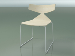Stapelbarer Stuhl 3702 (auf einem Schlitten, Weiß, V12)